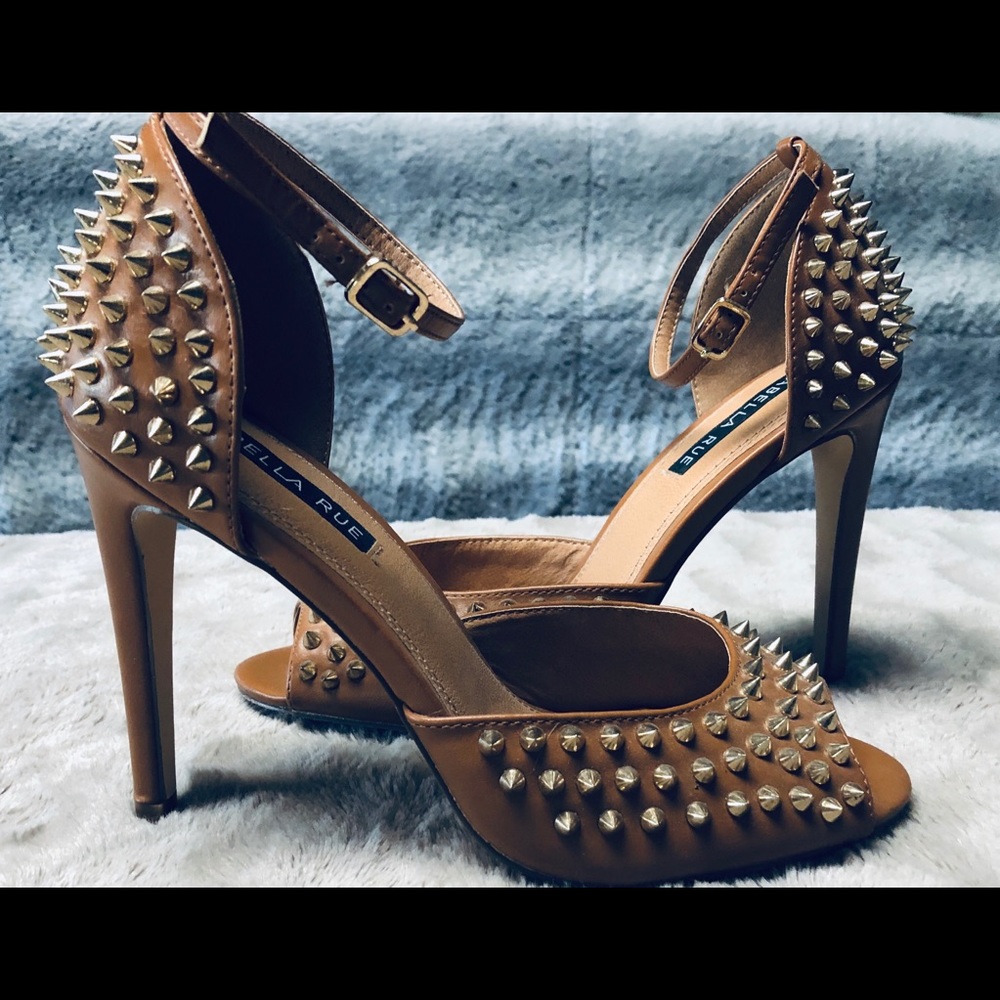 Brown Spiked Studded Heels- 8.5